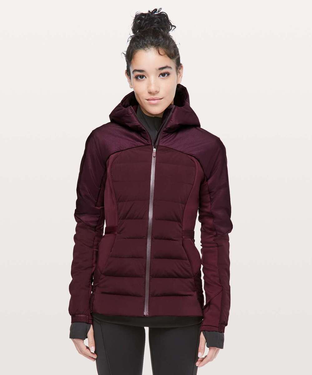 Lululemon Women’s Full Zip Down For It All Stretch Hooded Jacket Size 0 Purple